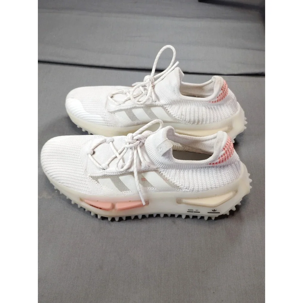 Adidas NMD S1 Primeknit White Dash Grey Solar Orange‎ Men'9 Lifestyle Sneakers